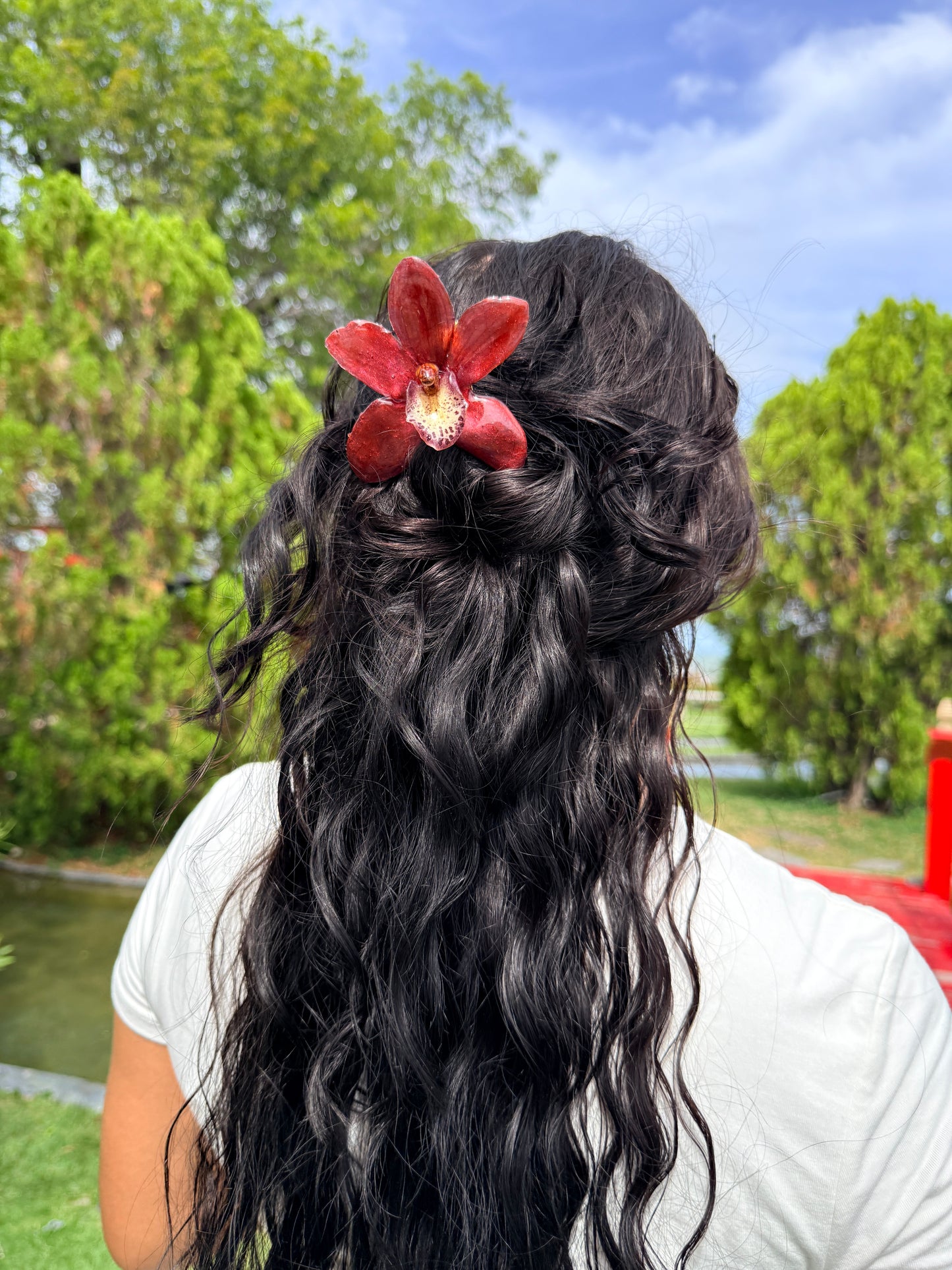 Gabriela Ruby Cymbidium Hair Fork