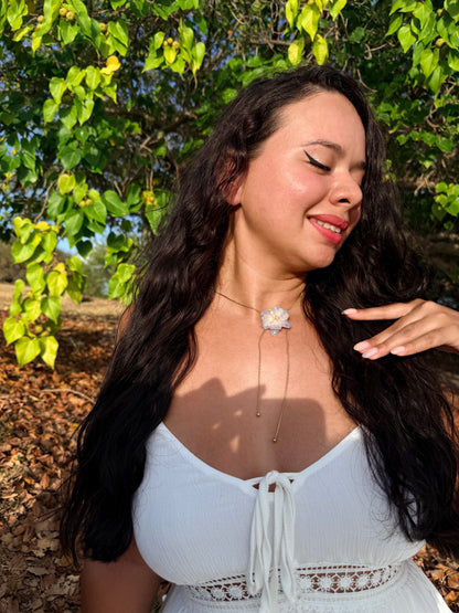Blue Delphinium Lariat Necklace