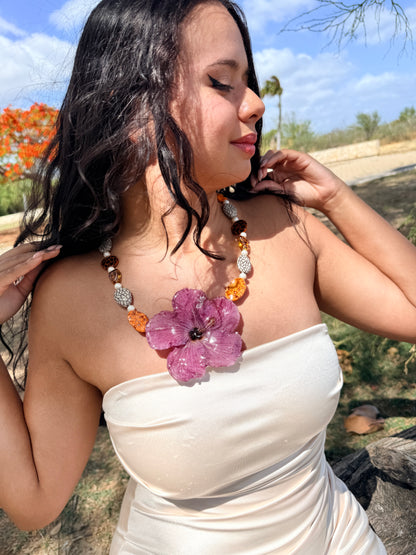 Exotic Poppy Statement Necklace