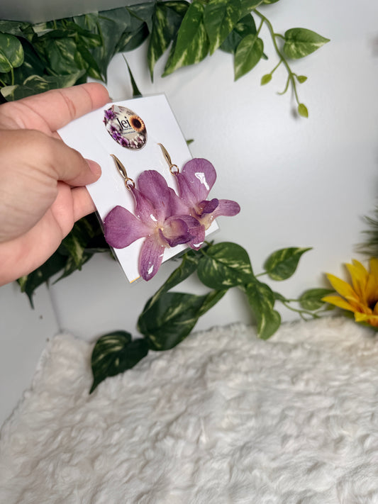 Lavender Orchid Earrings
