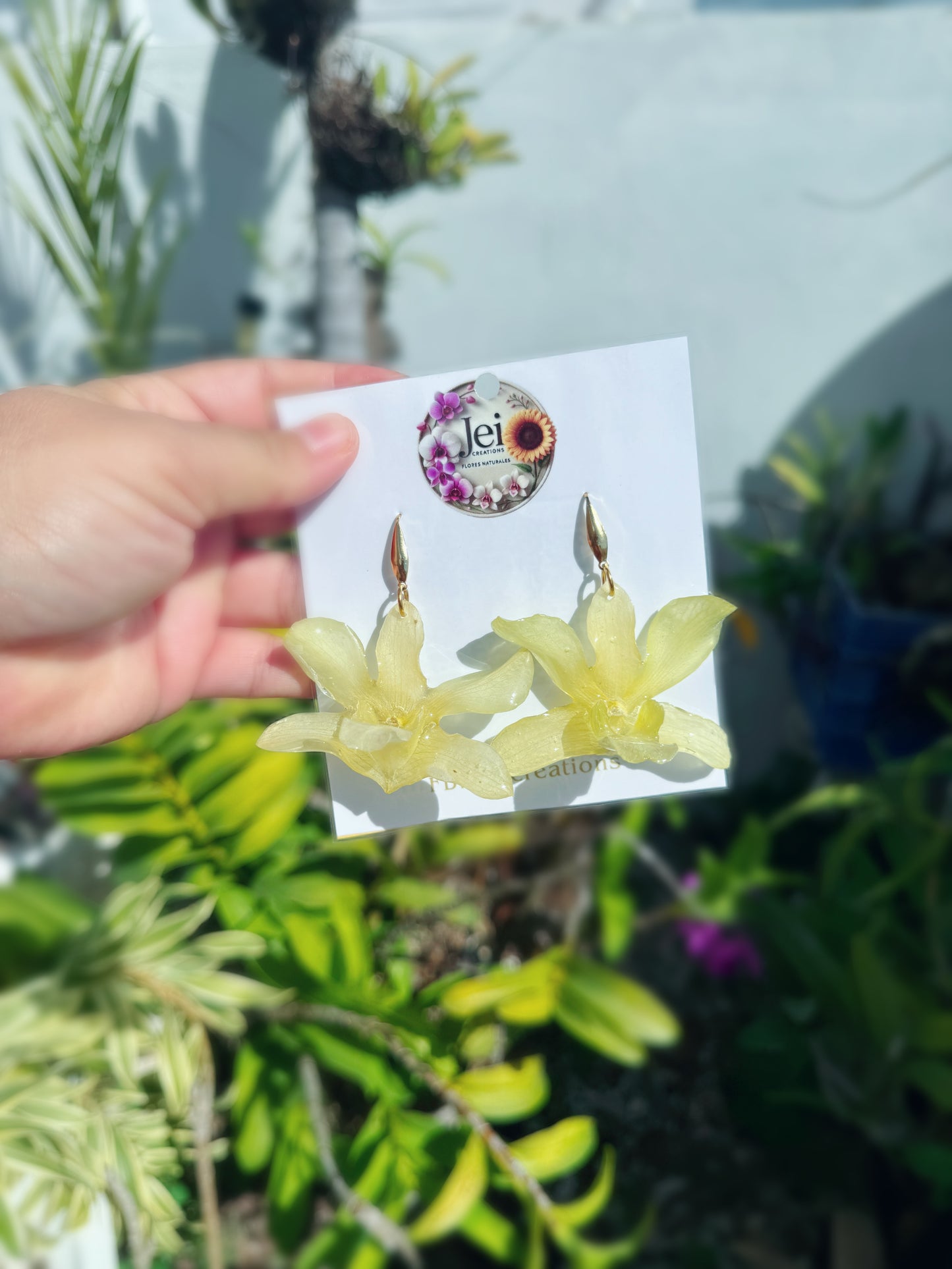 Dendrobium Orchid earings