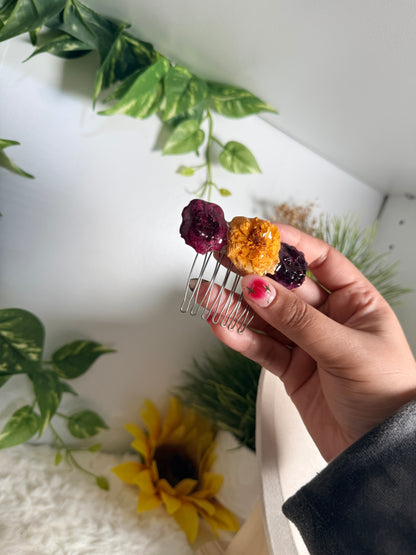 Sunset Mini Rose Trio Comb