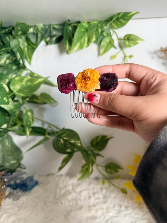 Sunset Mini Rose Trio Comb