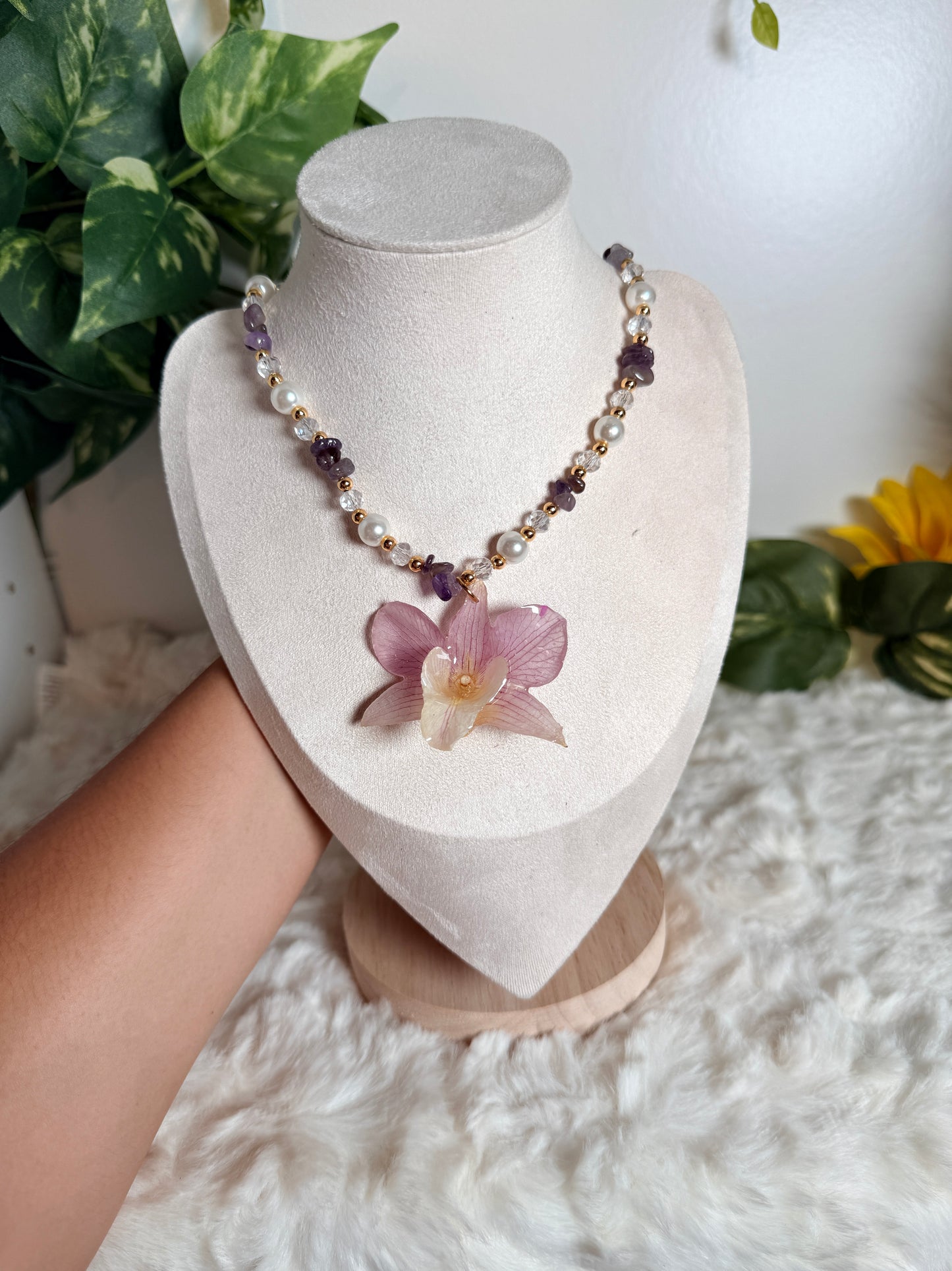 Lavender Orchid Whisper Necklace