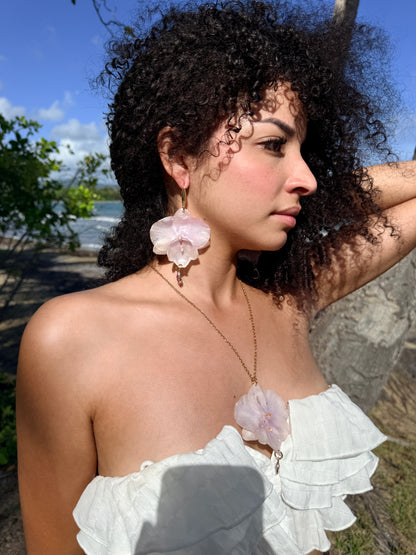 Purple Phalaenopsis earrings