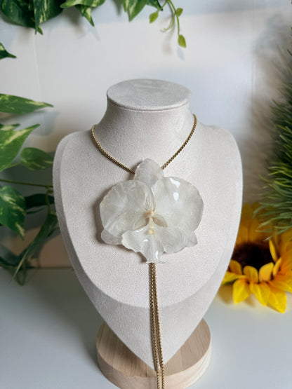 Phalaenopsis Orchid lariat necklace