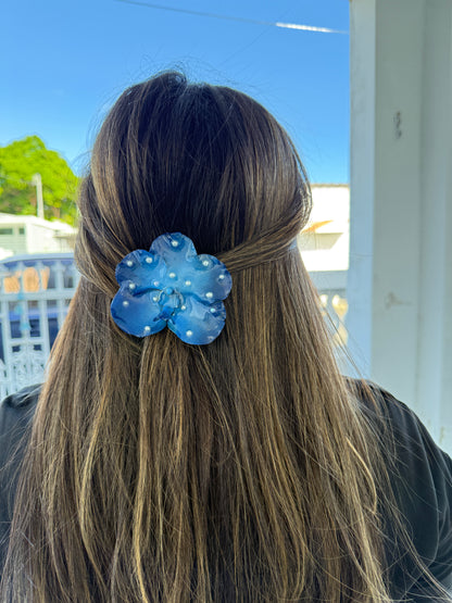 Blue banda Orchid Hair clip