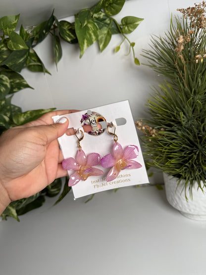 Pinky Orchid earings