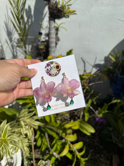 Dendrobium Orchid earings