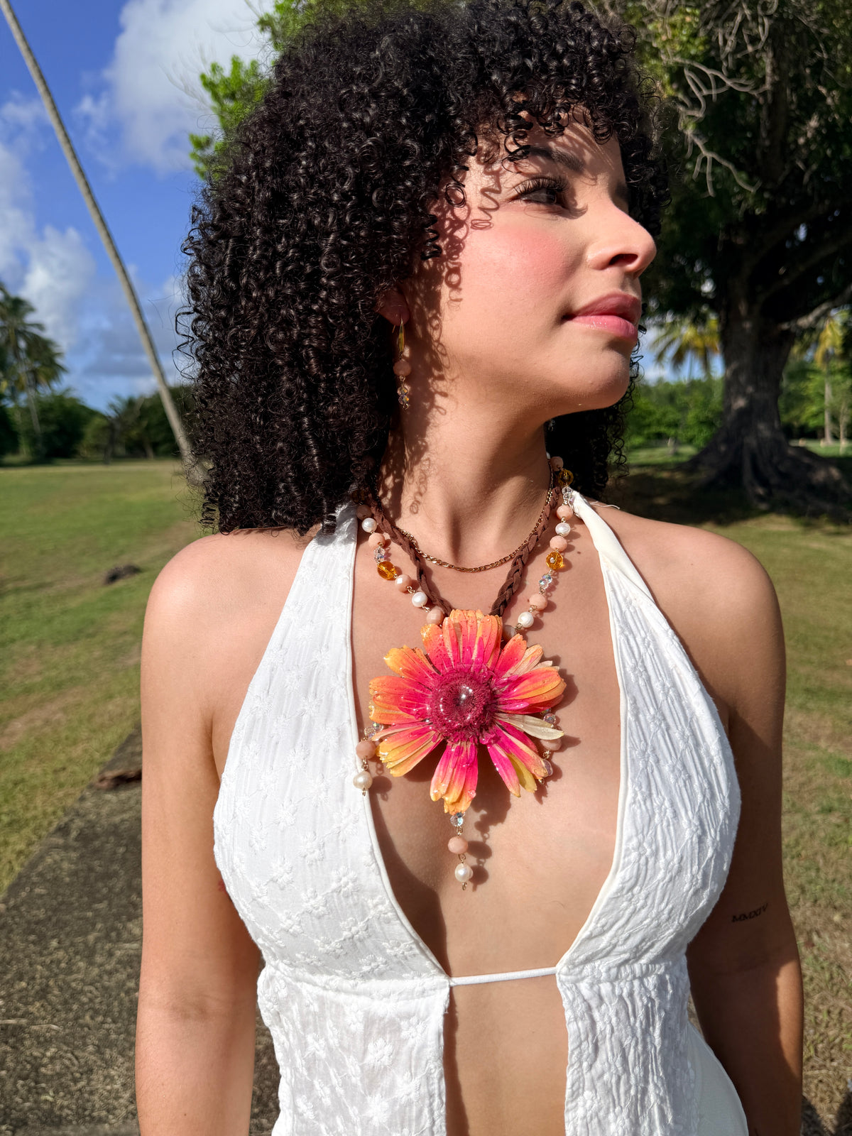 Sunset Gerbera Necklace