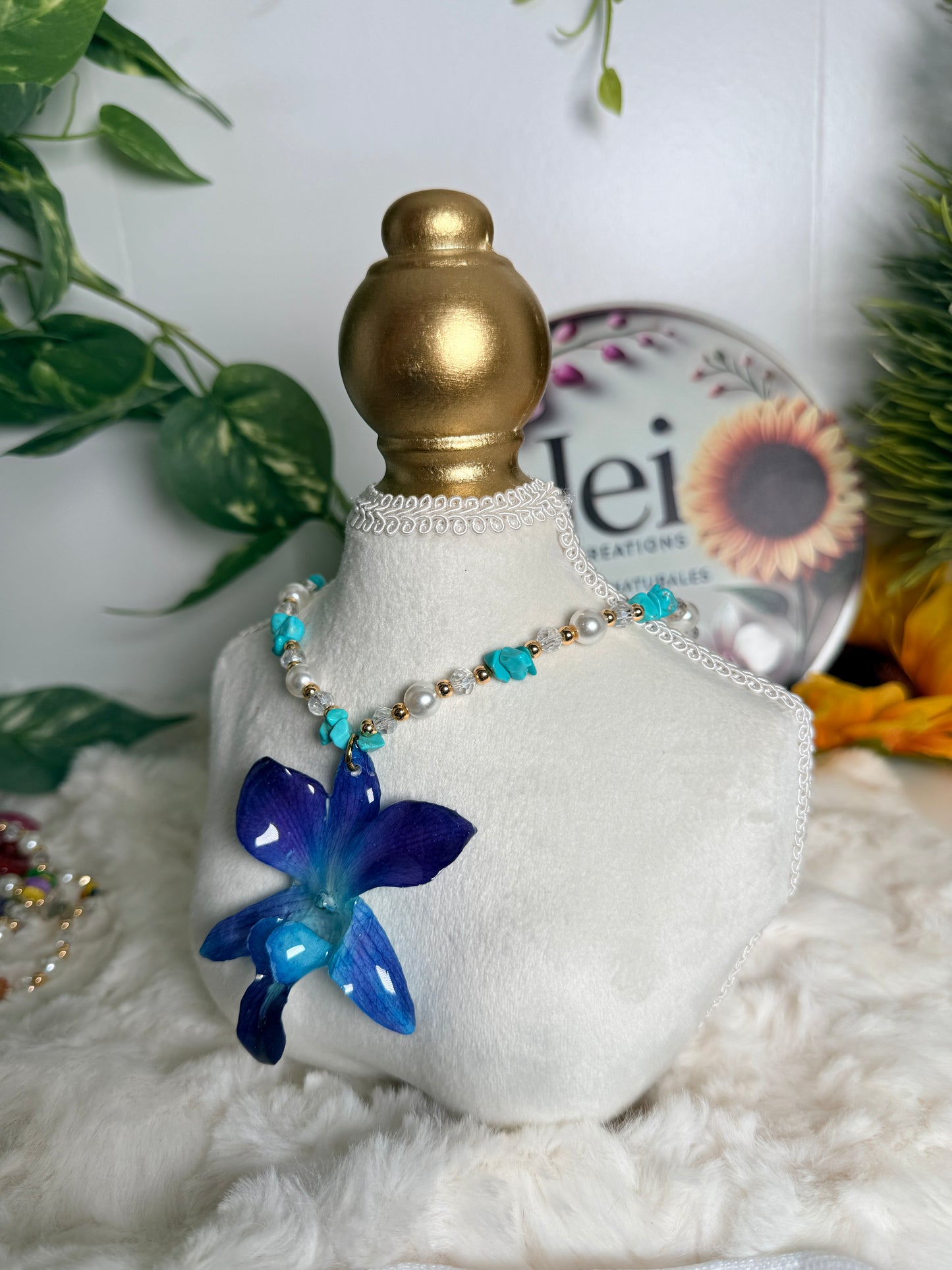 Ocean Eclipse Orchid Necklace