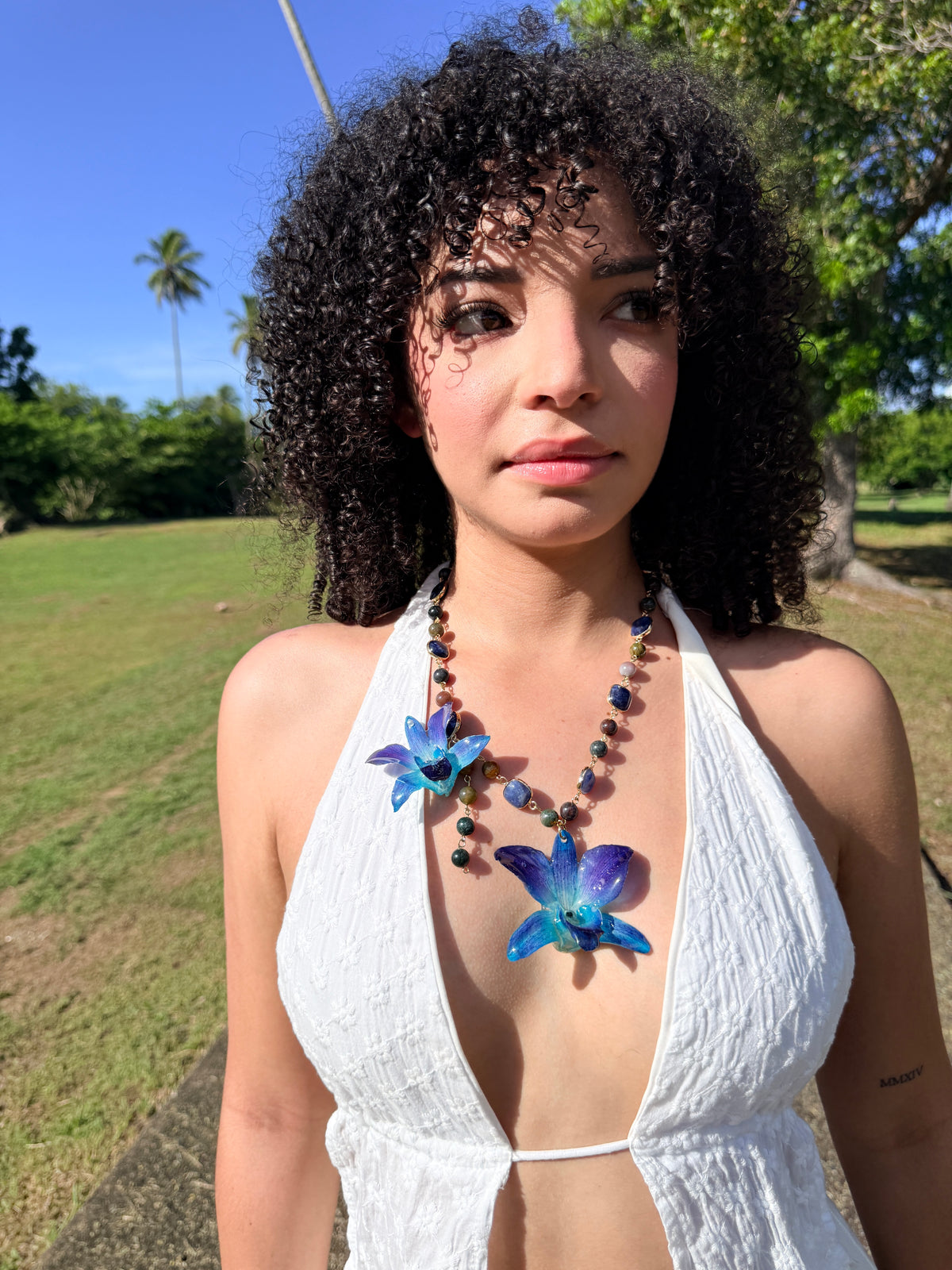 Blue Reverie Orchid Necklace