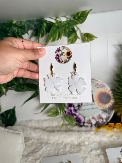 White Wildflower Drop Earrings
