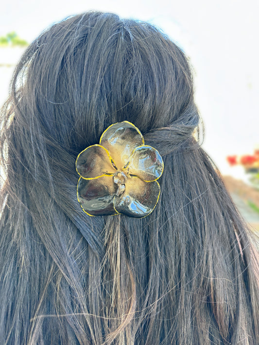 Black Orchid Hair clip