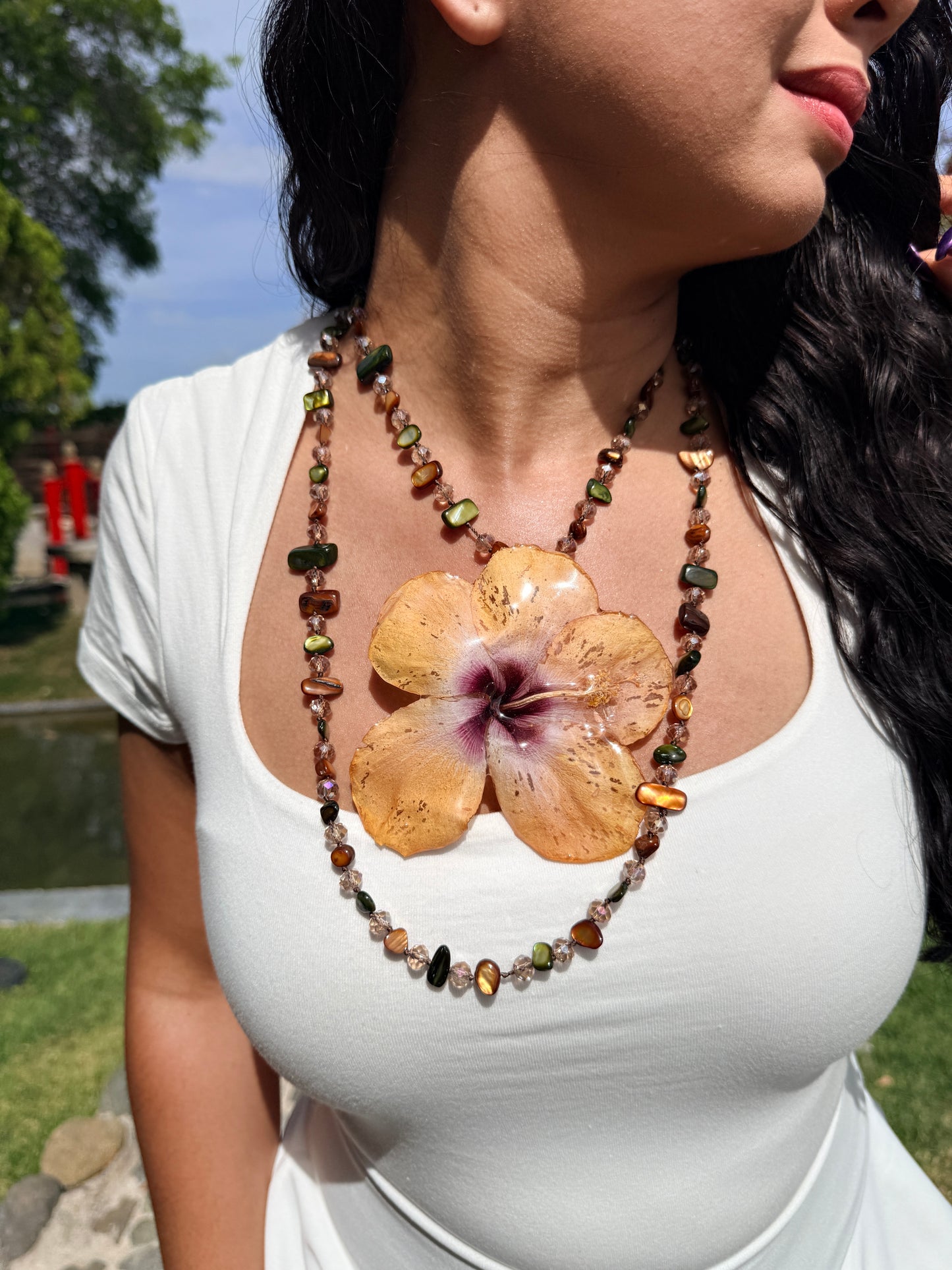 Golden Hibiscus 2-in-1 Statement Necklace