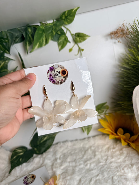 Pearl Orchid Earrings