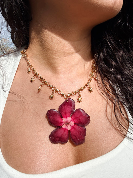 Desert Rose charm necklace