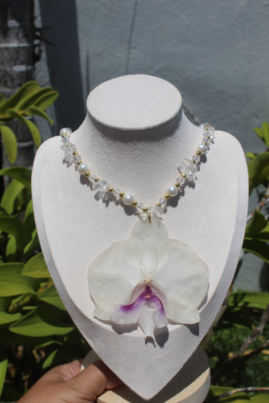 White/purple Phalaenopsis Fairy necklace