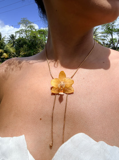 Mini Yellow Phalaenopsis necklace