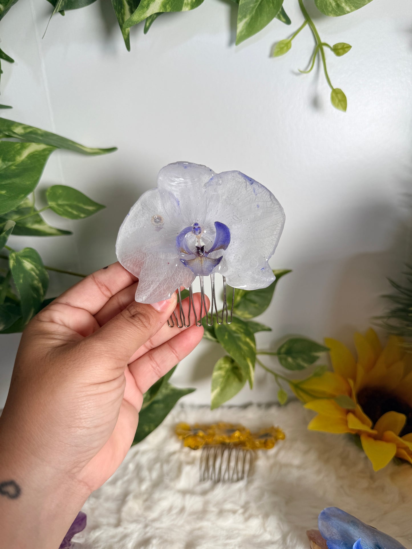 Purple Whisper Orchid Hair Comb