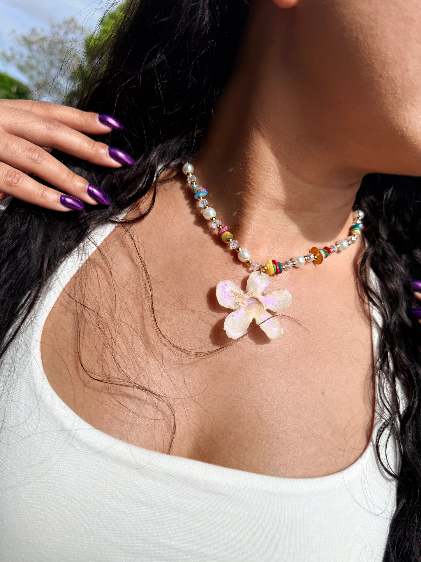 Rainbow Pearl Garden Necklace