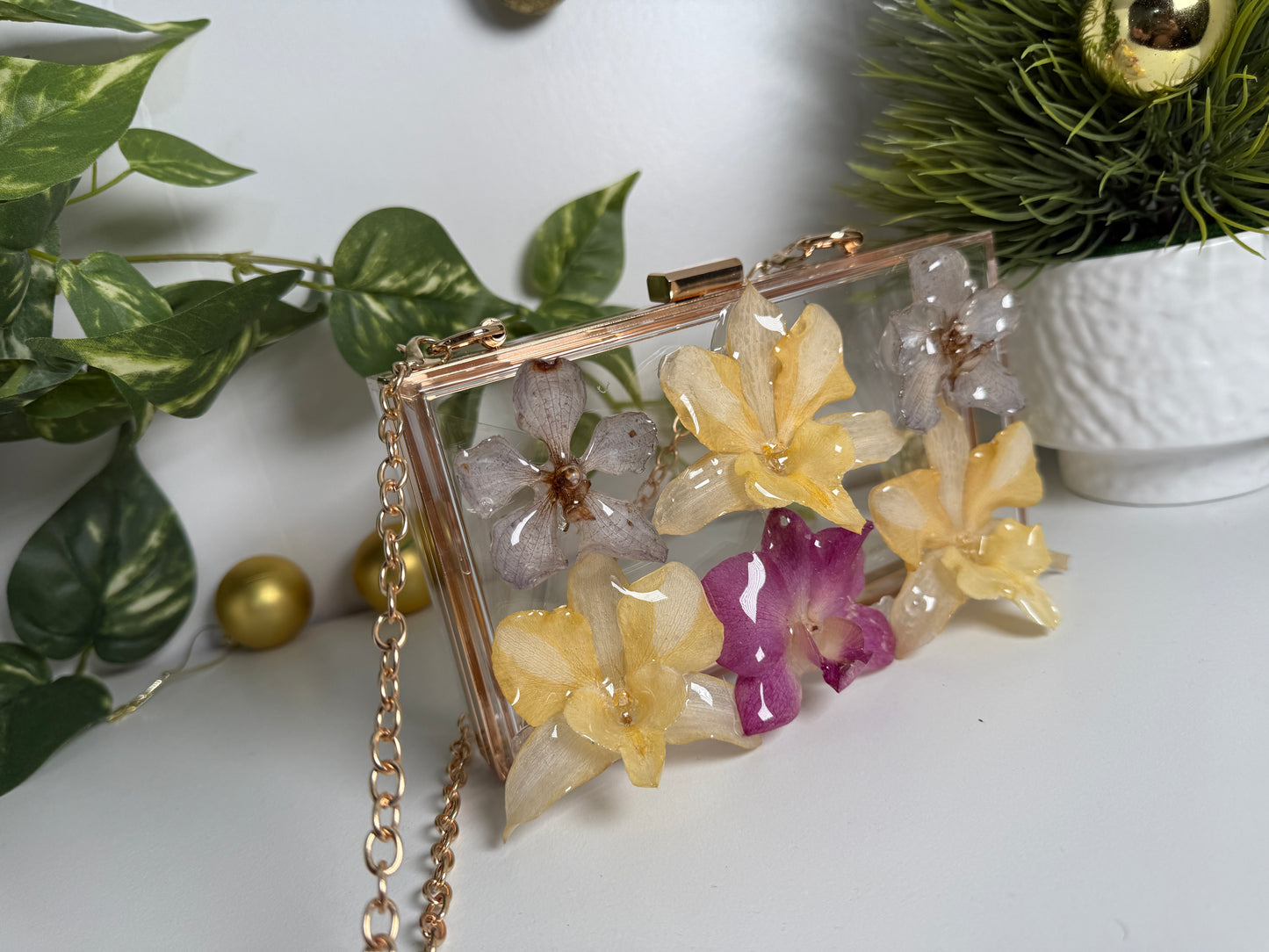 Acrylic Floral Handbag