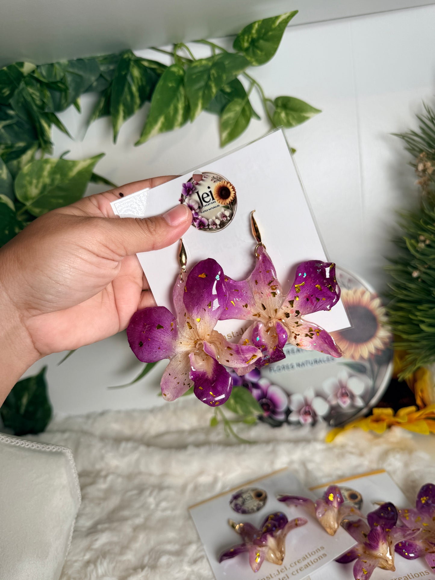 Royal Orchid Cascade Earrings