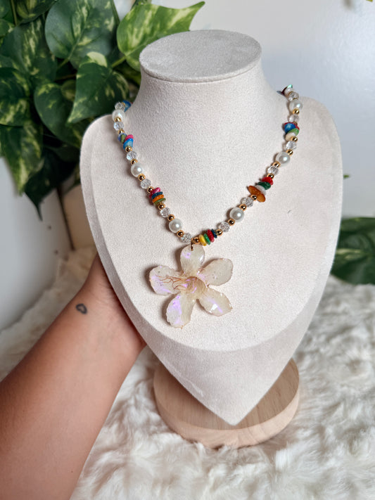 Rainbow Pearl Garden Necklace