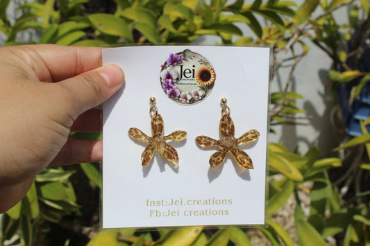 Baby Grammatophyllum earings
