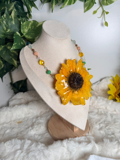 Sunflower Mosaic Necklace