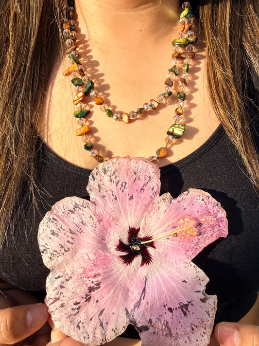 Amapola Blush 2-in-1 Necklace/hairclip
