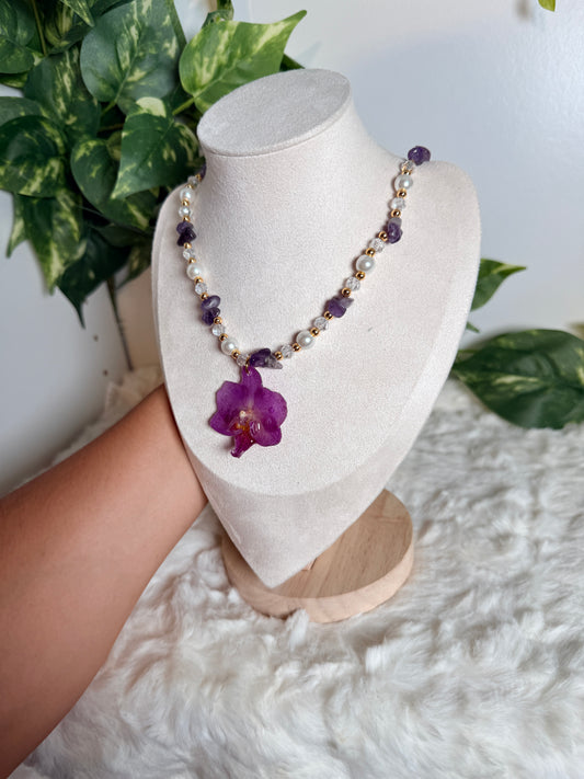 Amethyst Orchid Glow Necklace