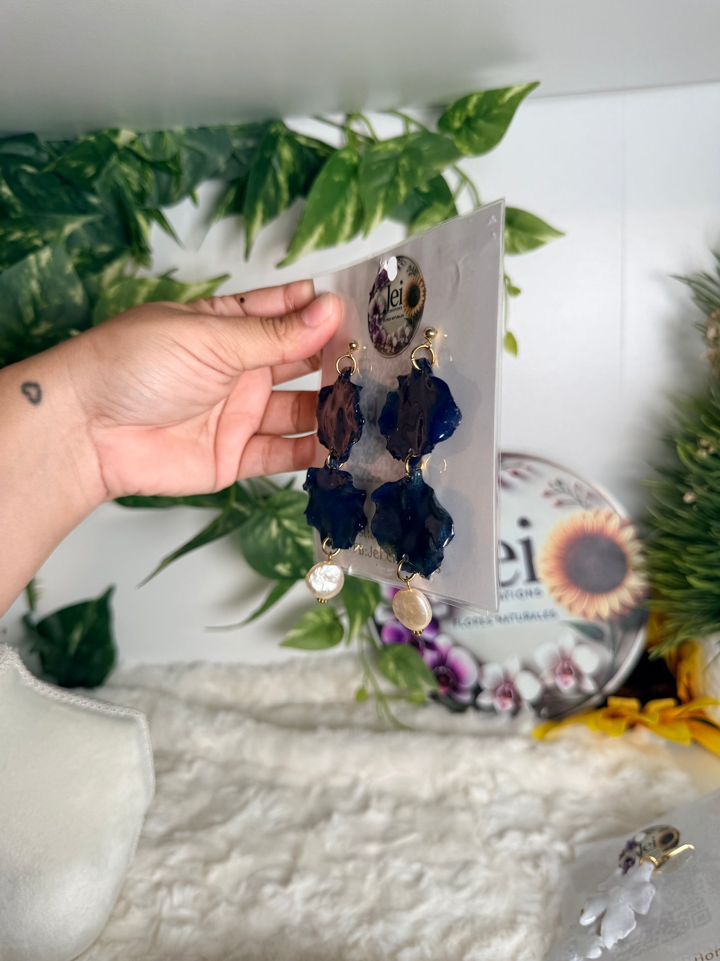 Midnight Flamboyant Petal Earrings