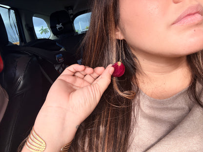 Rose petal earrings