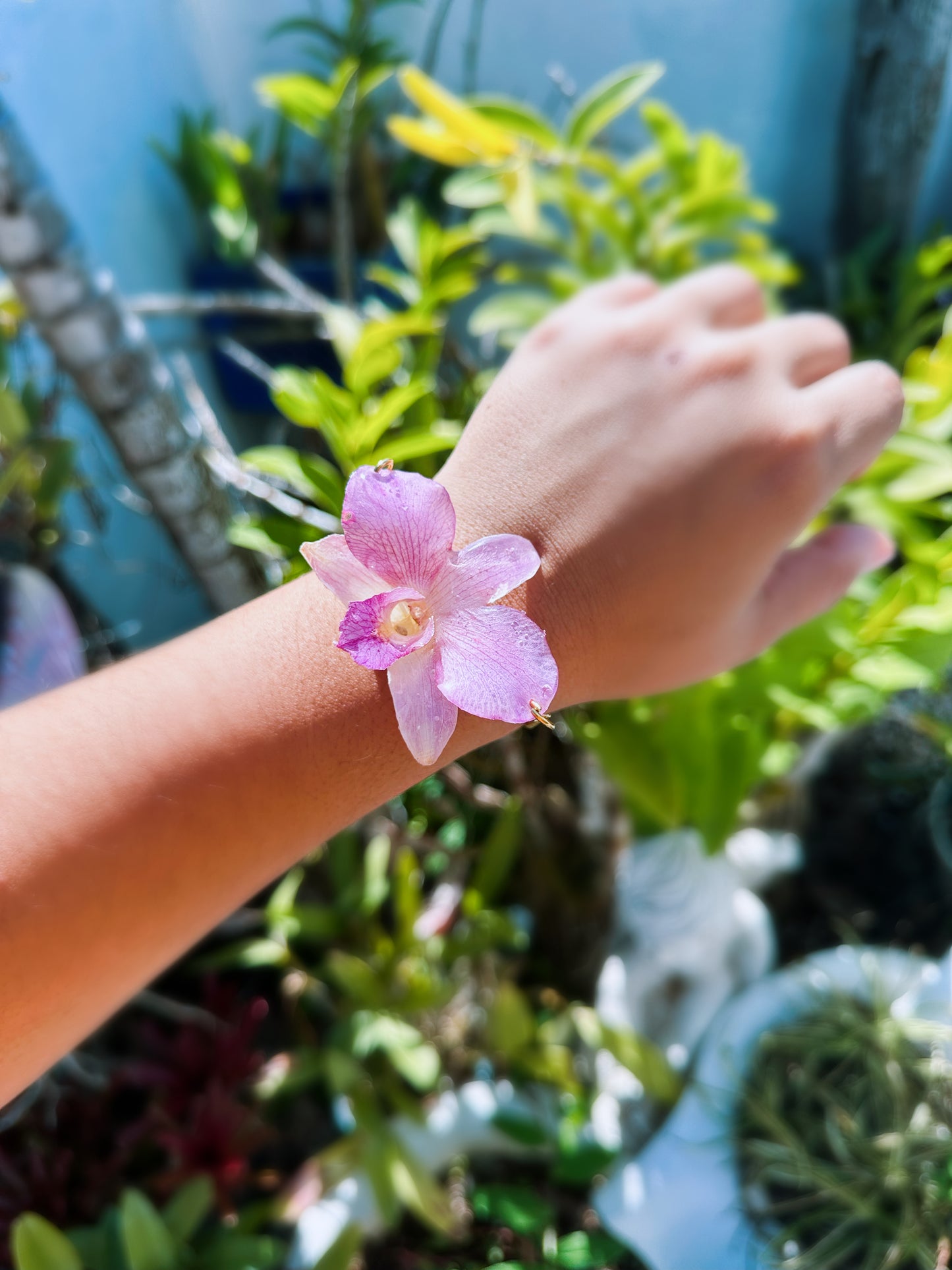 Purple/pink Orchid bracelet