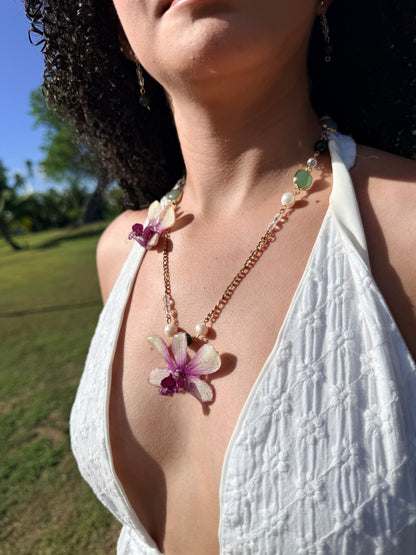 Amethyst Garden Orchid Necklace