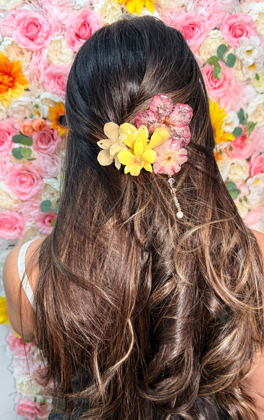 Sunset Orchid Garden Hair Clip