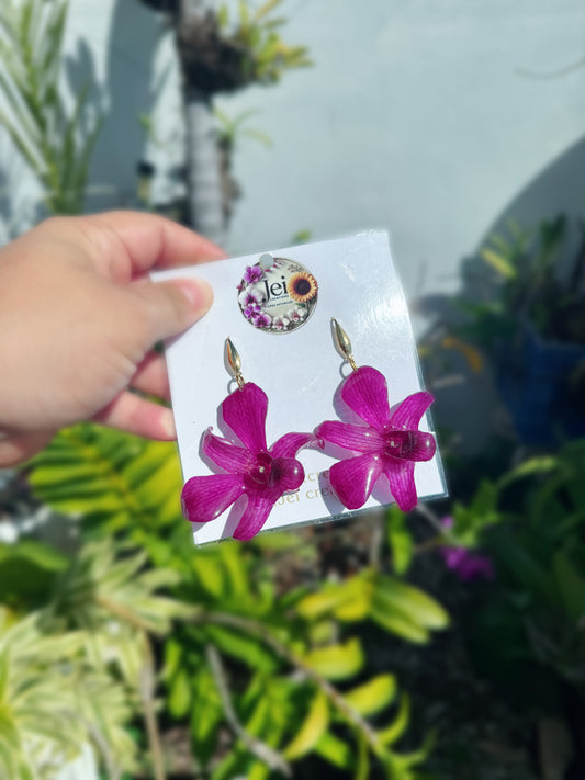 Dendrobium Orchid earings