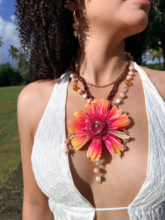 Sunset Gerbera Necklace