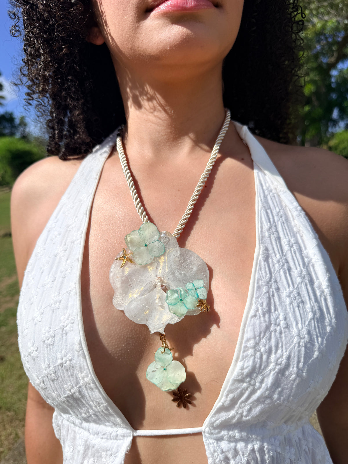 Ocean Garden Orchid Necklace