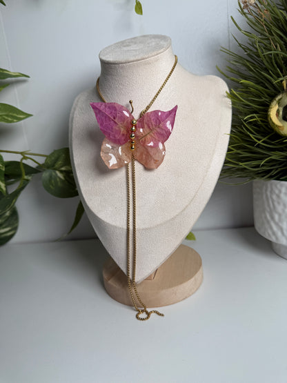 Bougainvillea Butterfly necklace