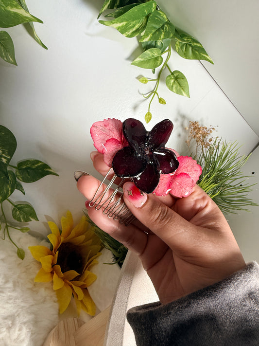 Midnight Bloom Orchid Hair Comb