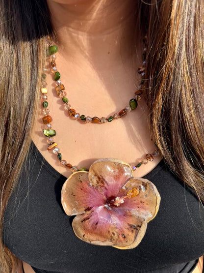 Sunset Poppy 2-in-1 Statement Necklace/hairclip
