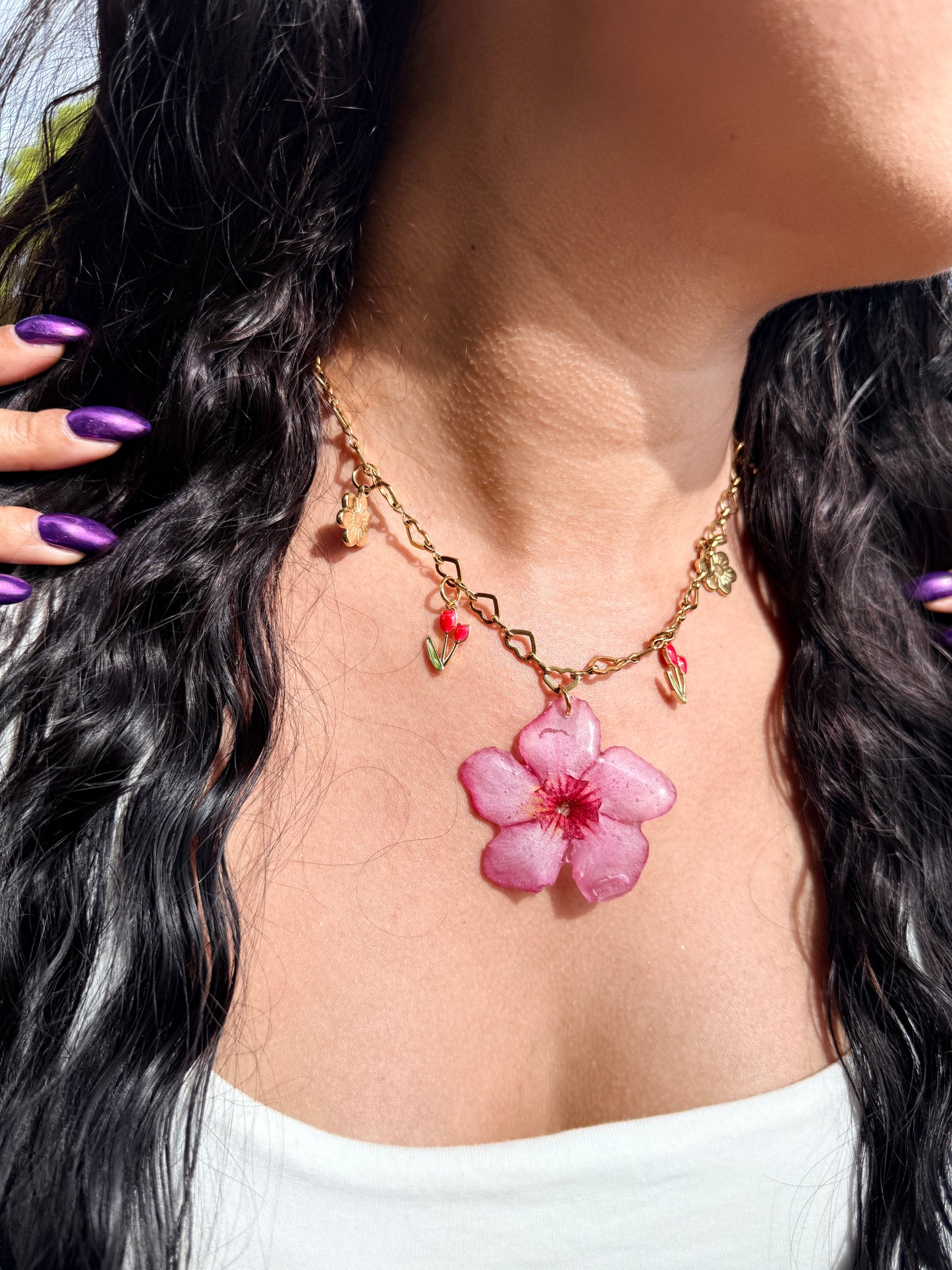 Blossom Heart Charm Necklace