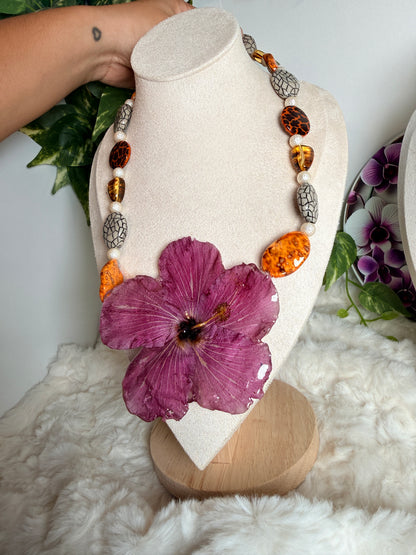Exotic Poppy Statement Necklace