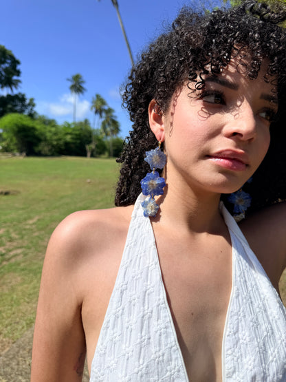 Blue Delphinium Cascade Earrings
