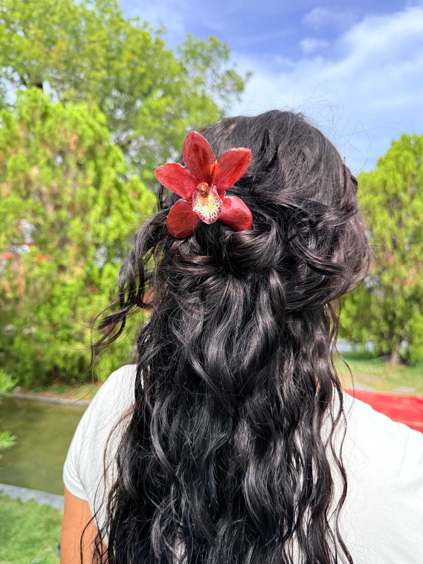 Gabriela Ruby Cymbidium Hair Fork