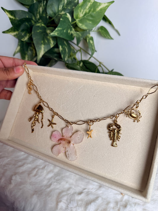 Seashell Bloom Charm Necklace