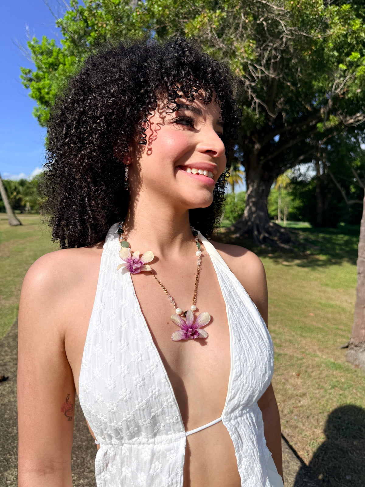 Amethyst Garden Orchid Necklace