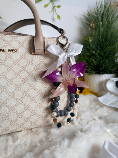 Purple Orchid Bag Charm